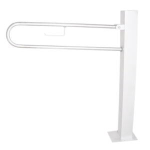 Barra de apoyo abatible suelo inox blanco