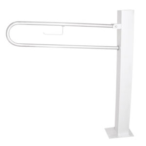 Barra de apoyo abatible suelo inox blanco