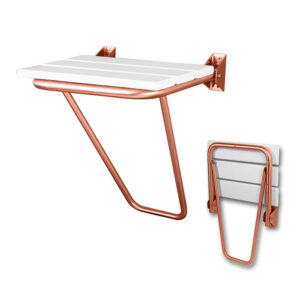 Asiento abatible mural inox cobre envejecido