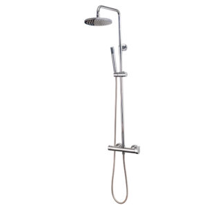 Columna ducha mezcladora Aroha rociador 200 mm ABS y flexo inox