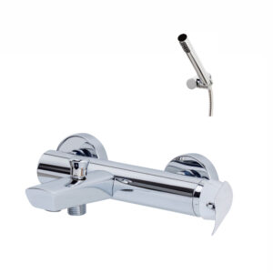 Grifo baño-ducha Kily blanco con accesorios de ducha