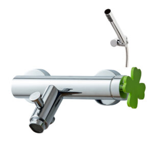 Grifo baño-ducha Lucky Me cromo con accesorios