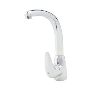 Grifo cocina caño alto fundido Alfa blanco