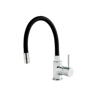 Grifo cocina caño flexible Theo negro