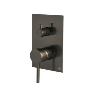 Grifo ducha empotrable 3 vías Theo cromo negro cepillado