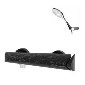 Grifo ducha Seven con accesorios de ducha Mármol negro