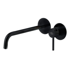 Grifo lavabo mural Theo sin placa negro