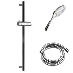 Kit ducha Tekno con accesorios Slim cromo flexo pvc