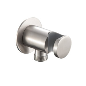 Toma pared redondo con salida flexo con soporte inox